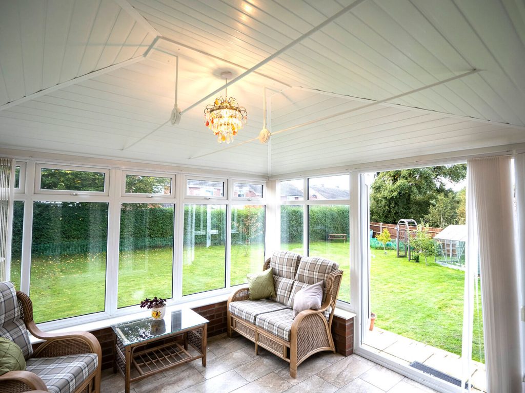 light and airy interior of conservatory
